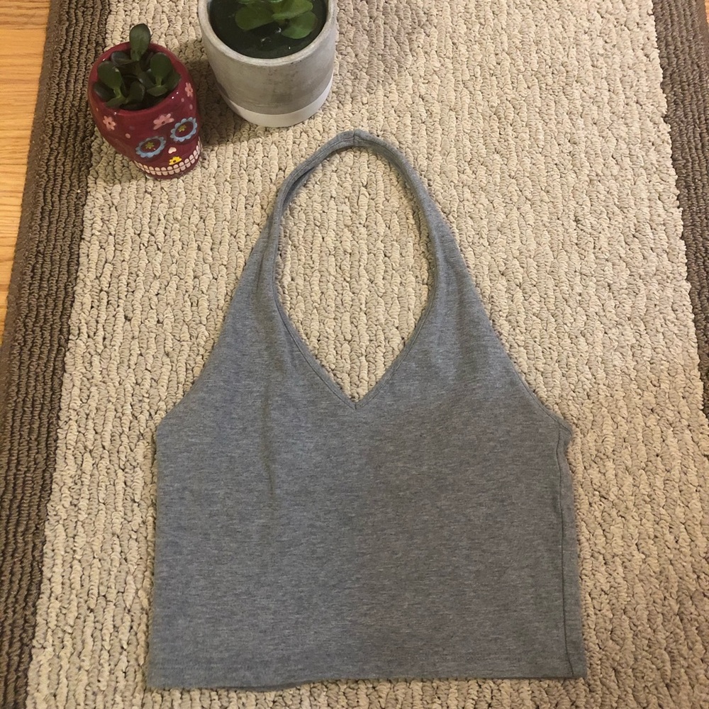 Forever 21 Gray Halter Crop Top